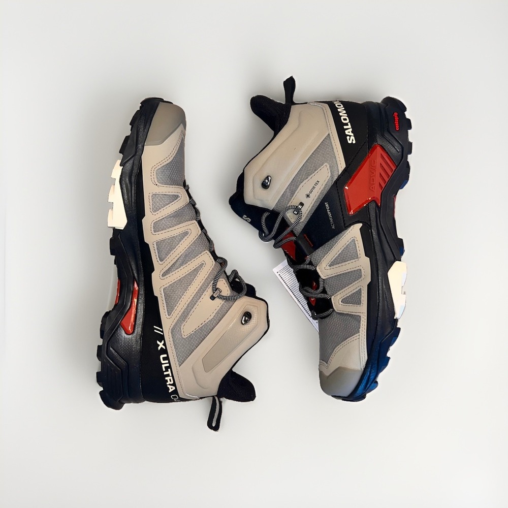 Salomon X Ultra 4 Mid Gore-Tex Hiking Boots Waterproof Vintage Khaki Black US 13 - Picture 7 of 14